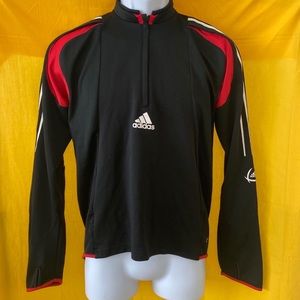 Vintage 90a Adidas Quarter Zip Fleece Pull Over L
